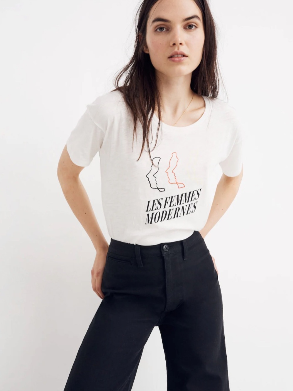 Madewell Graphic 'Les Femmes Modernes' White Short Sleeve Tee